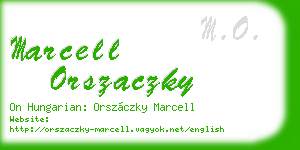 marcell orszaczky business card